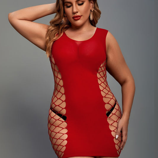 Body De Red Sexy Lencería De Red Talla Curvi